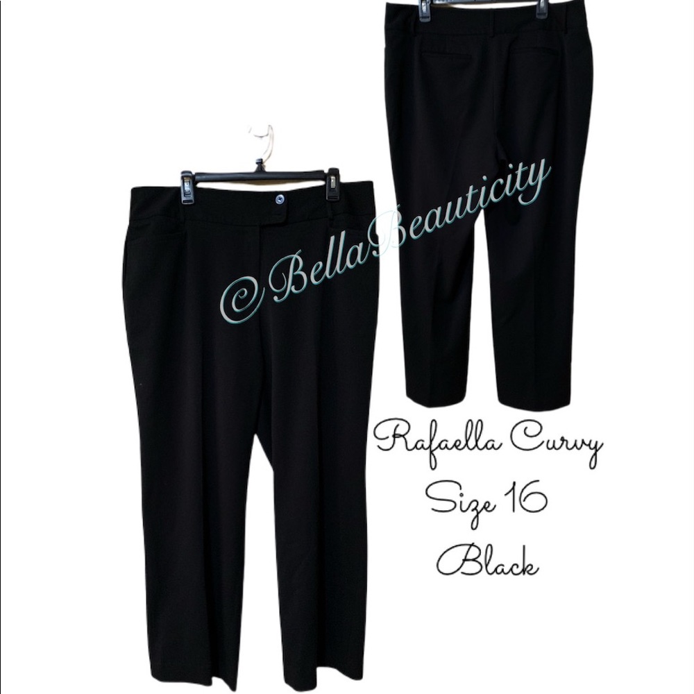 Rafaella Curvy Black Dress Pants Size 16 Preowned